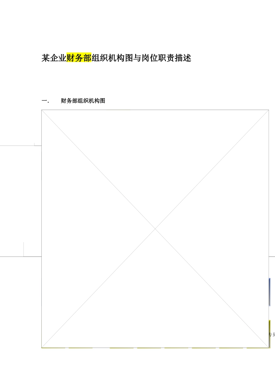 某企业财务部岗位职责描述_第1页