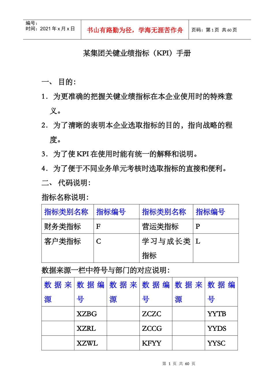 集团KPI指標手册_第1页
