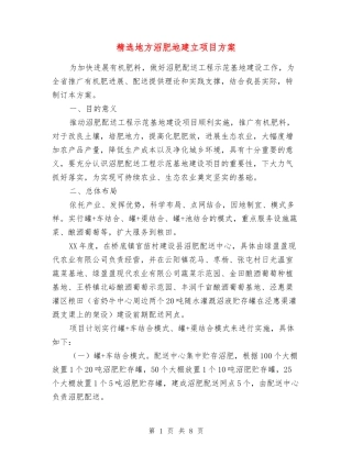 地方沼肥地建立项目方案