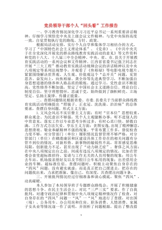 党员领导干部个人“回头看”工作报告
