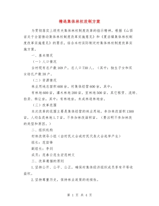 集体林权改制方案