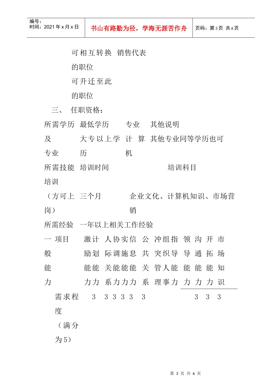 消费品部商场销售工程师岗位职责_第3页