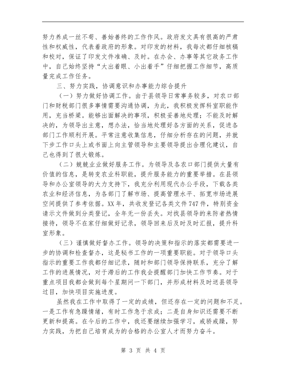 2024年县政府办公室文秘工作总结_第3页