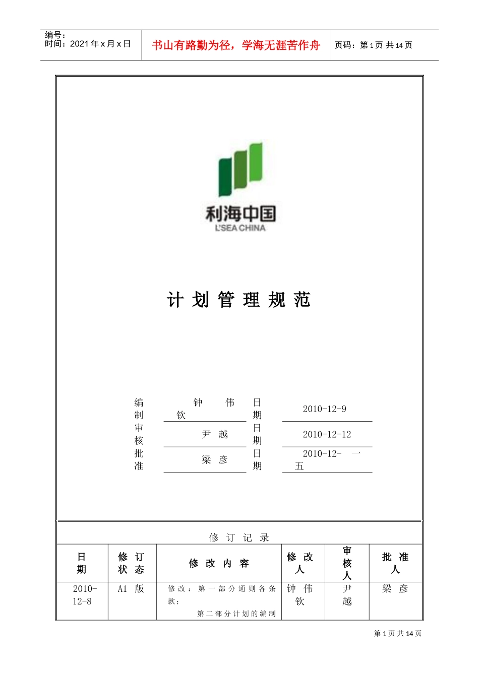 某某集团人力计划管理规范_第1页