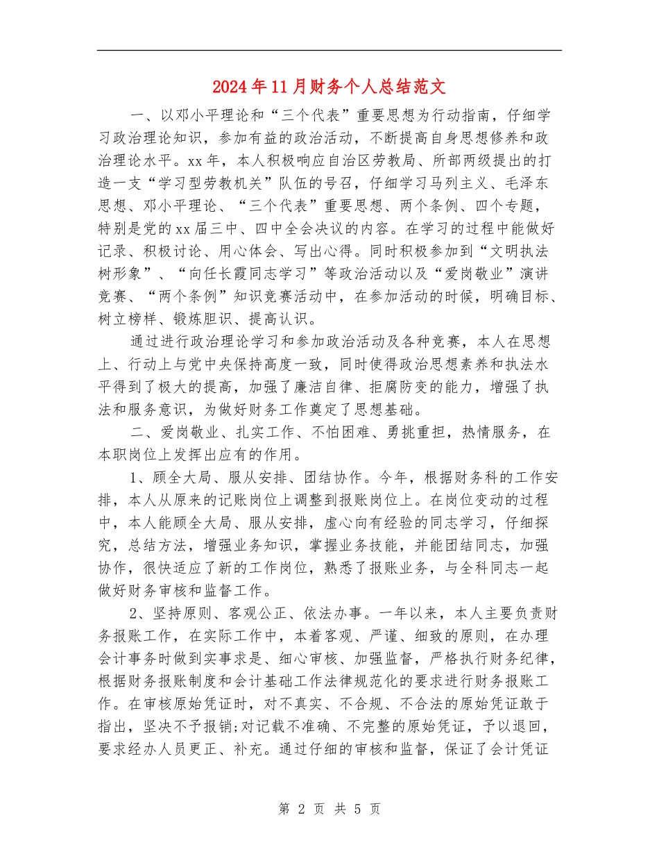 2024年11月财务个人总结范文_第2页