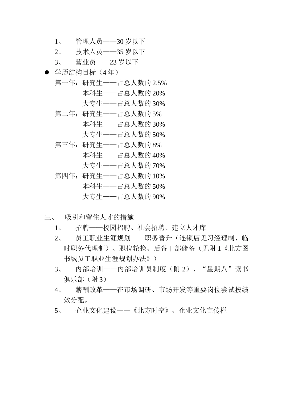 某图书城四年人才规划与员工职业生涯规划_第2页