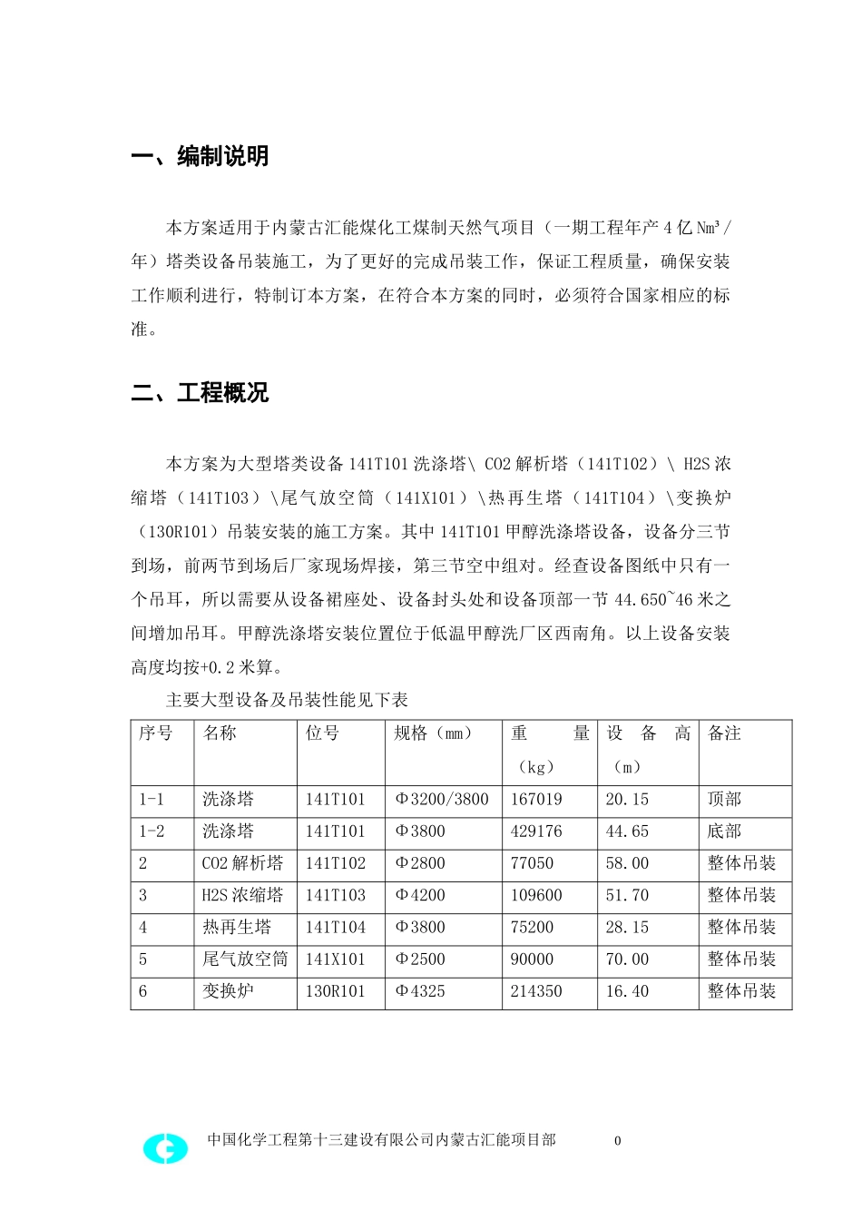 甲醇洗涤塔吊装施工方案培训资料_第3页