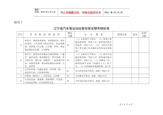 辽宁省汽车客运站经营信誉定期考核标准