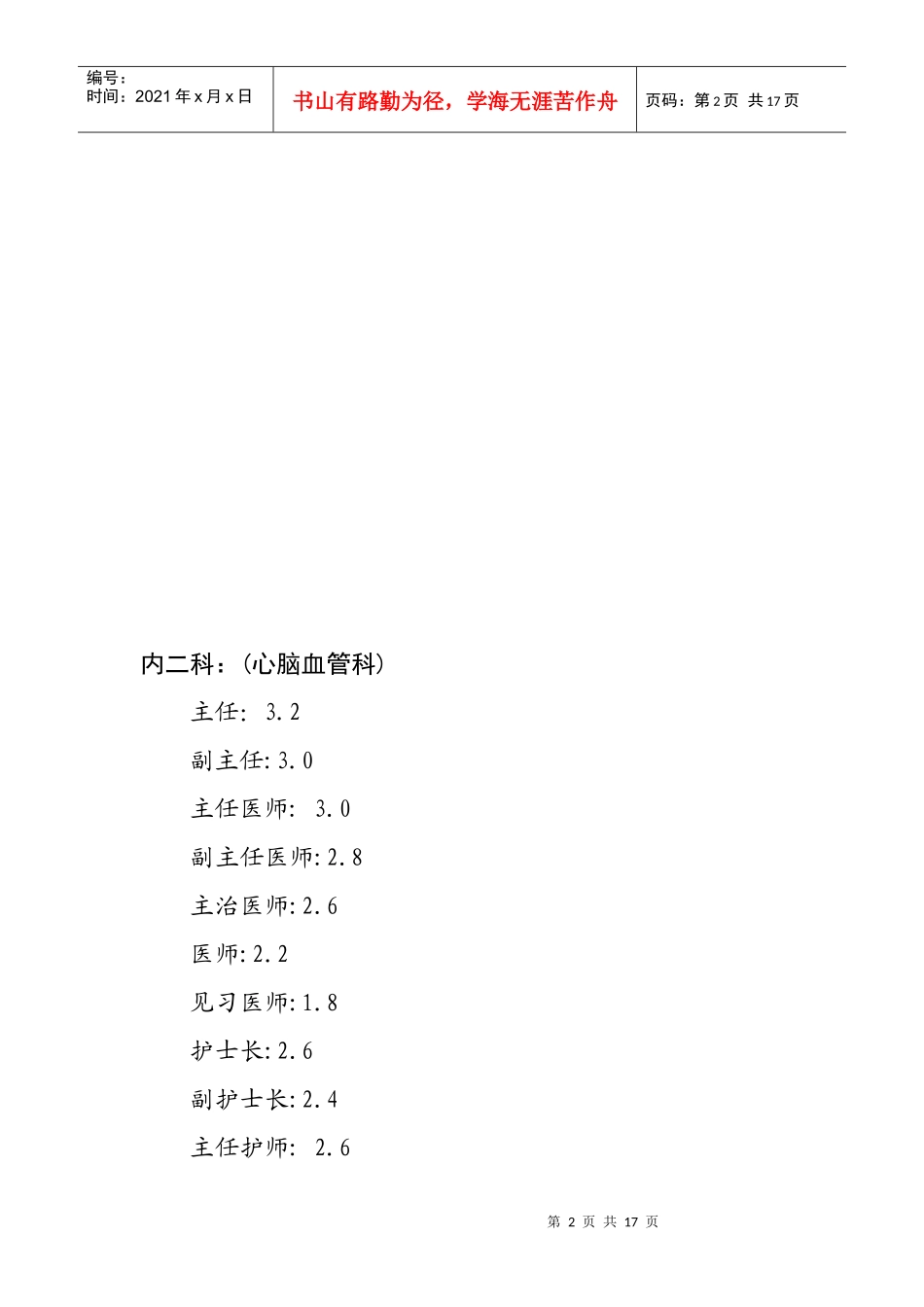 汉中市人民医院建议岗位系数_第2页