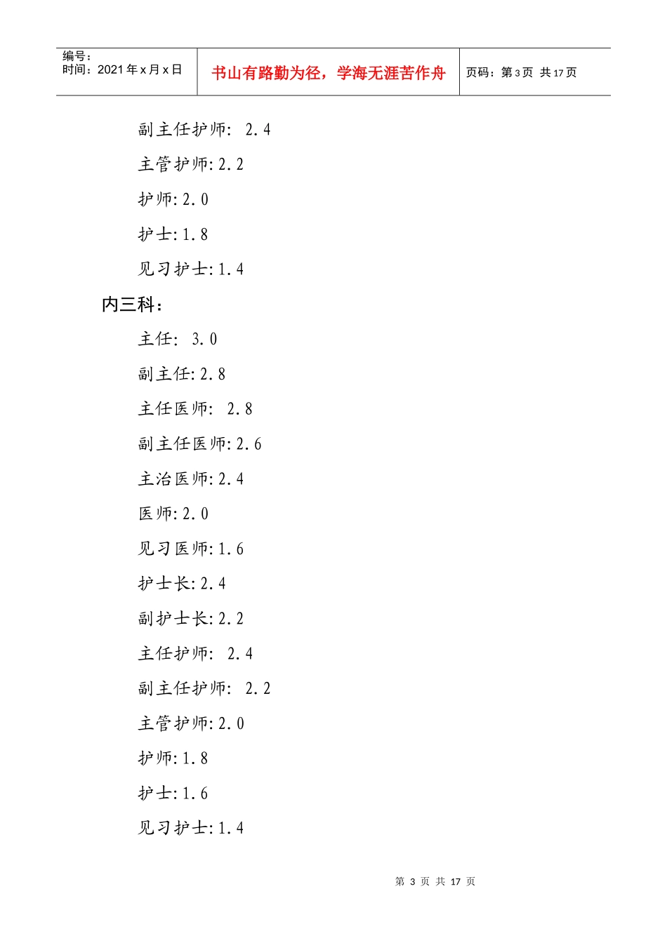 汉中市人民医院建议岗位系数_第3页