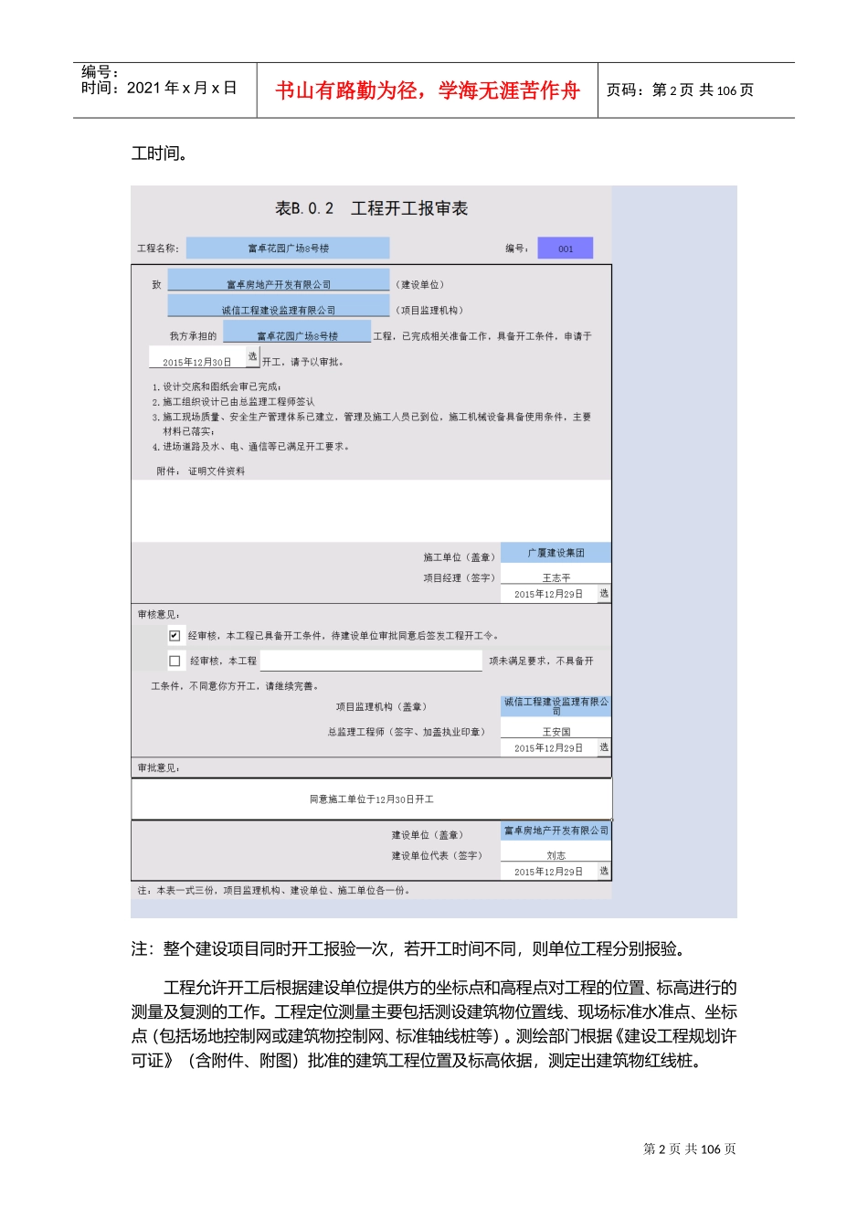 建筑工程从开工到竣工资料全过程(DOC108页)_第2页