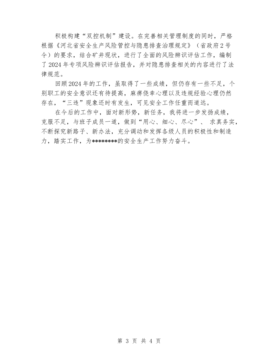 安全生产管理部主任述职报告_第3页