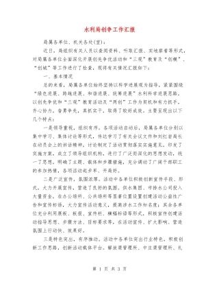水利局创争工作汇报