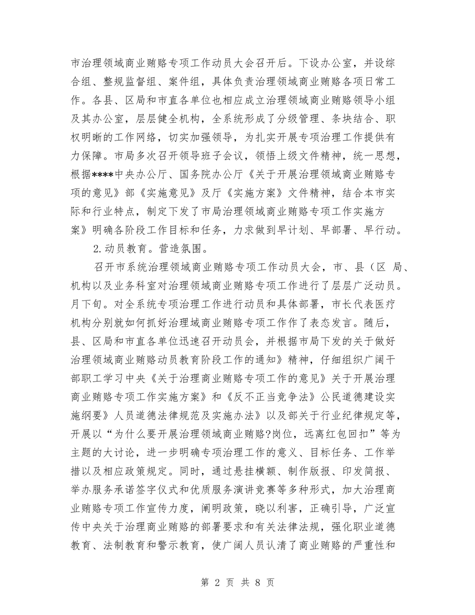 2024年医院整顿商业行贿工作总结范文与2024年医院新型农村合作医疗工作总结汇编_第2页