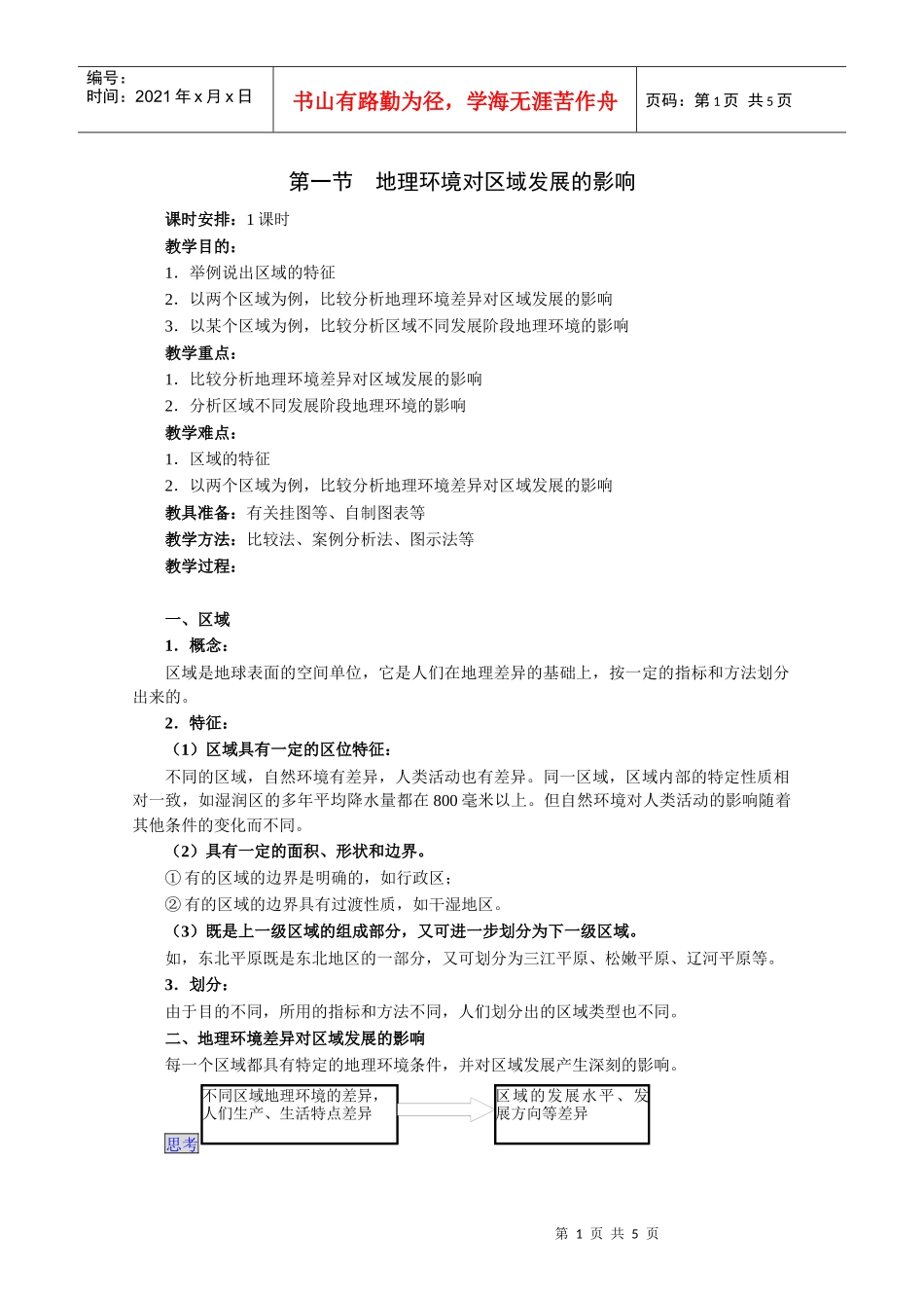 第一节地理环境对区域发展的影响_第1页