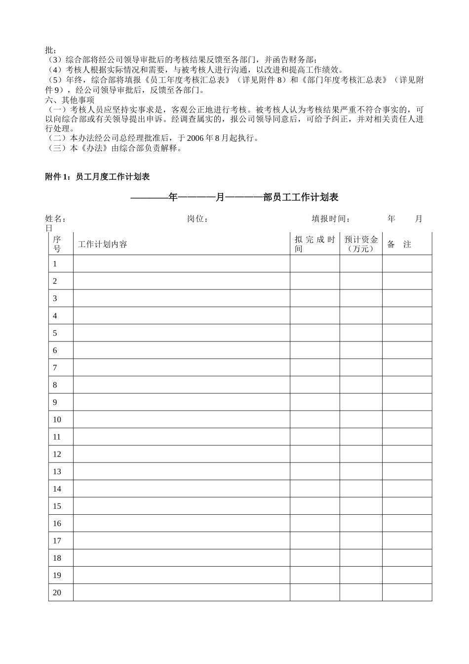 绩效考核办法附全套表格及操作方案_第3页