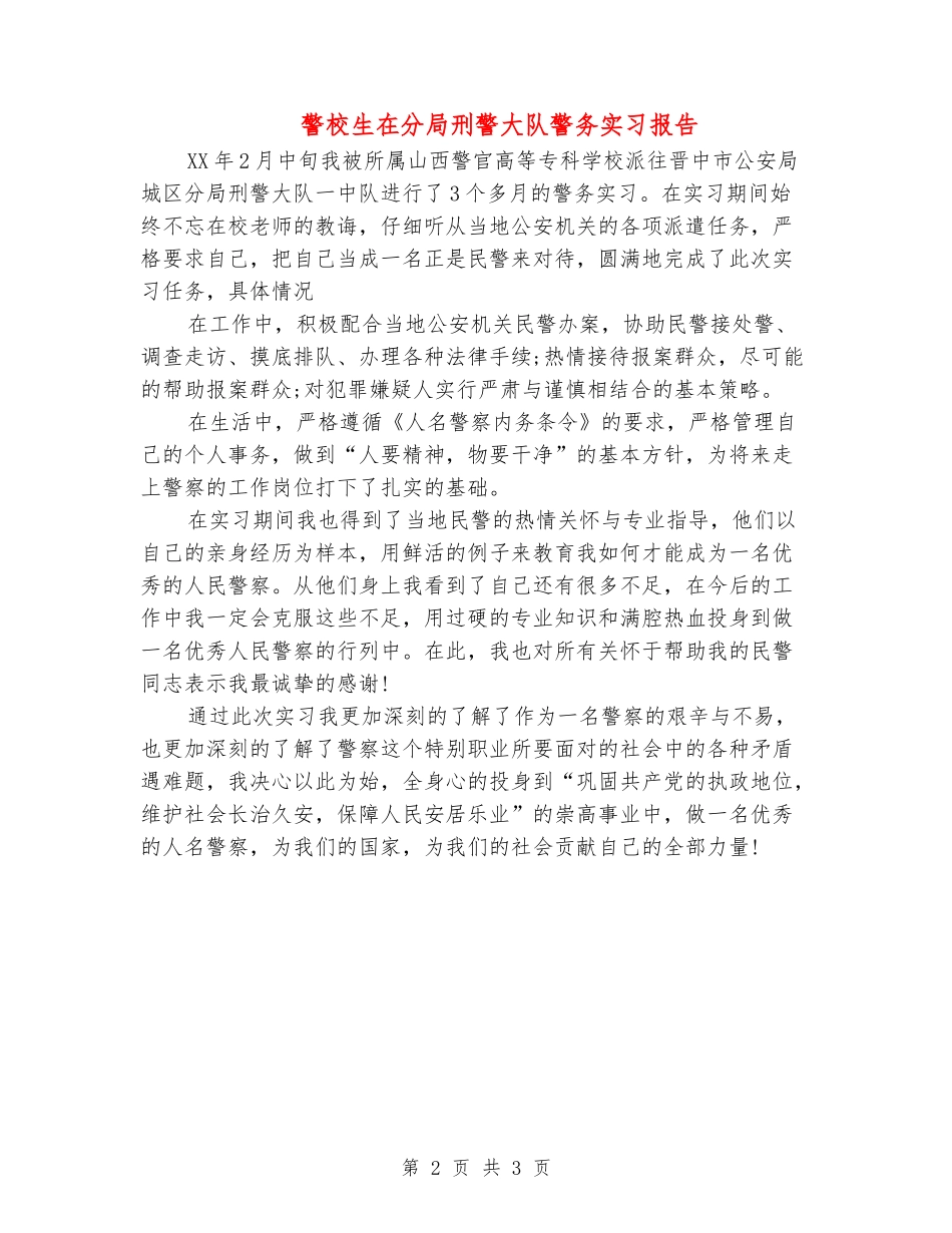 警校生在分局刑警大队警务实习报告_第2页