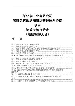 某化工高管绩效考核打分表