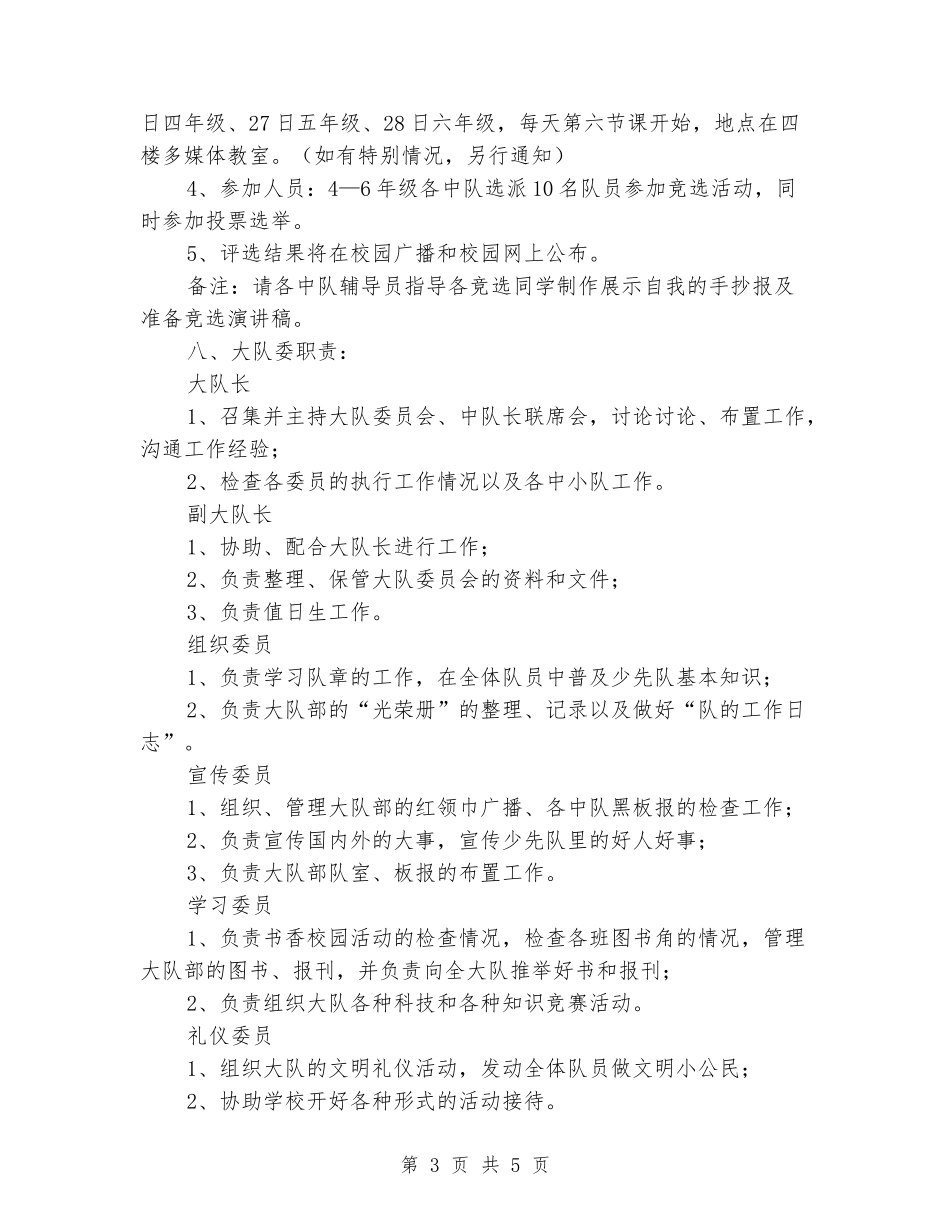 少先队大队委竞选方案_第3页