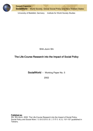 福利国家和老年保障制度设计生命历程的观点