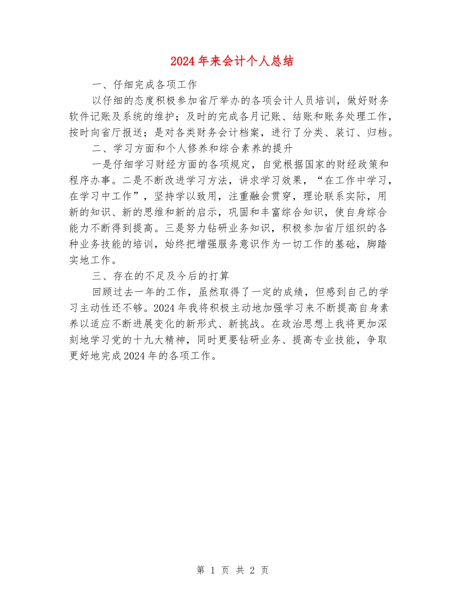 2024年来会计个人总结_第1页