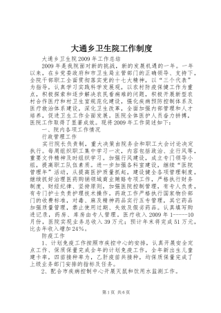 大通乡卫生院工作规章制度 