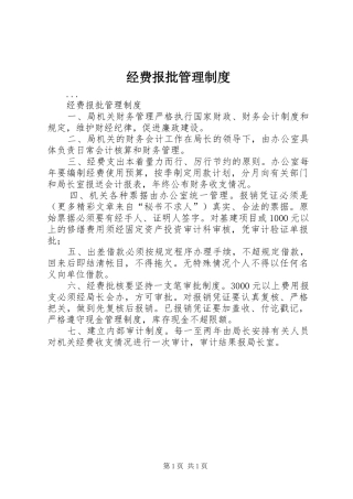 经费报批管理规章制度