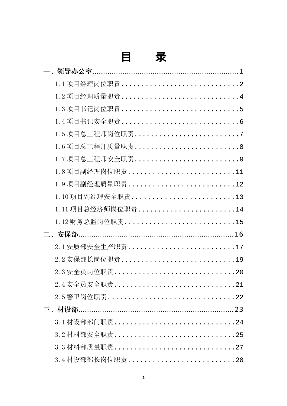 沿德十标岗位职责汇编(放在桌面右上角)_第1页