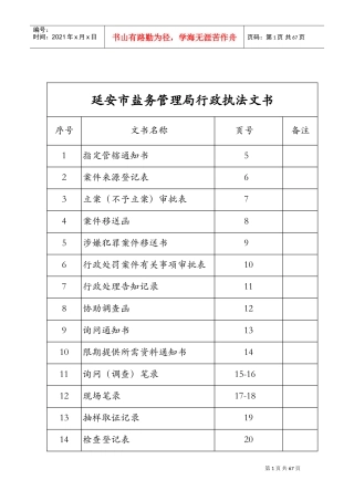 某某市盐务管理局行政执法文书