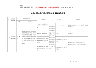 鞍山市司法局行政处罚自由裁量权指导标准
