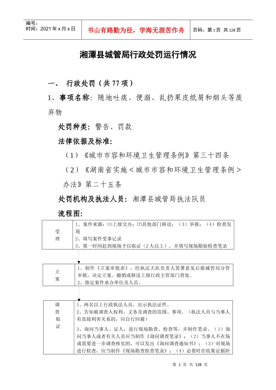 湘潭县城管局行政处罚运行情况_第1页