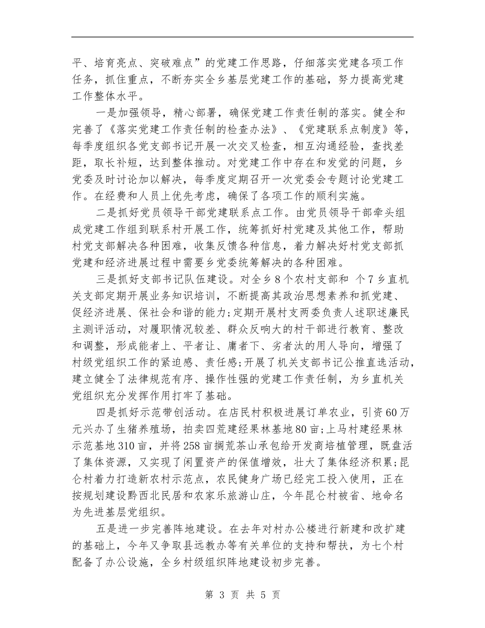 2024年乡党委书记工作总结范文_第3页