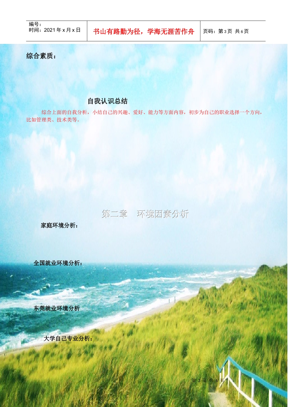 职业规划大赛作品模板_第3页