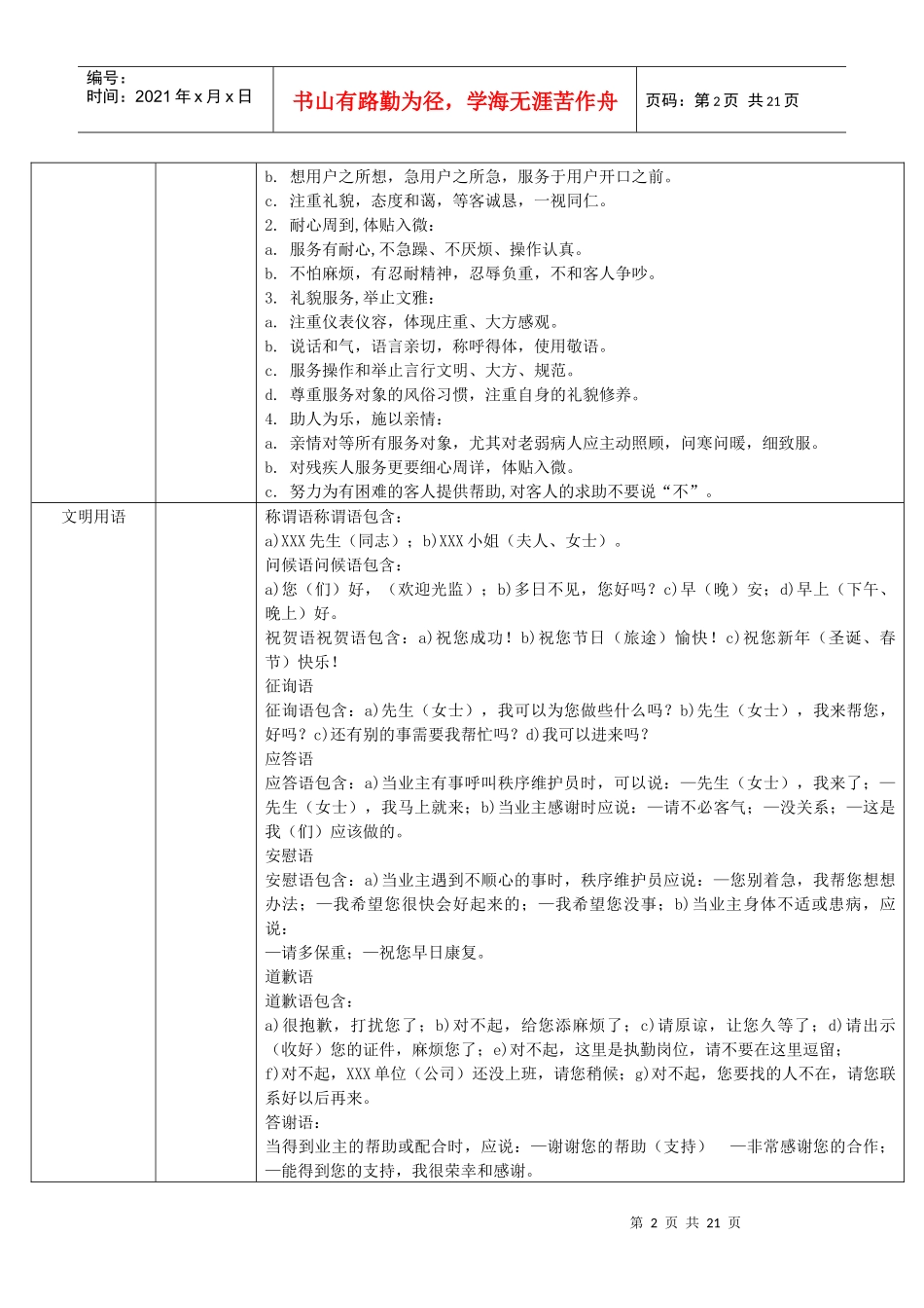 秩序维护员岗位通用标准_第2页