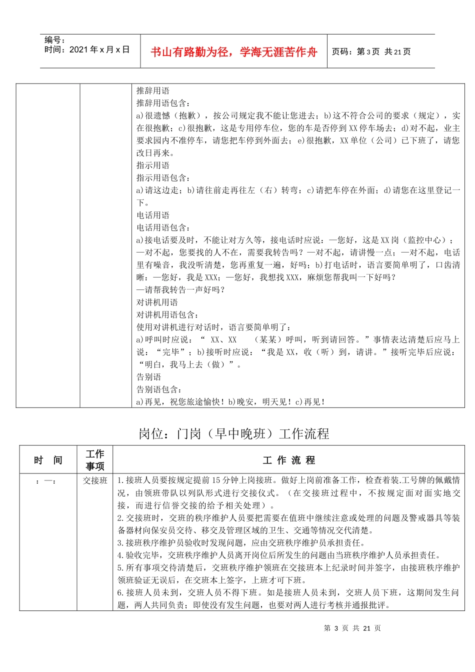 秩序维护员岗位通用标准_第3页