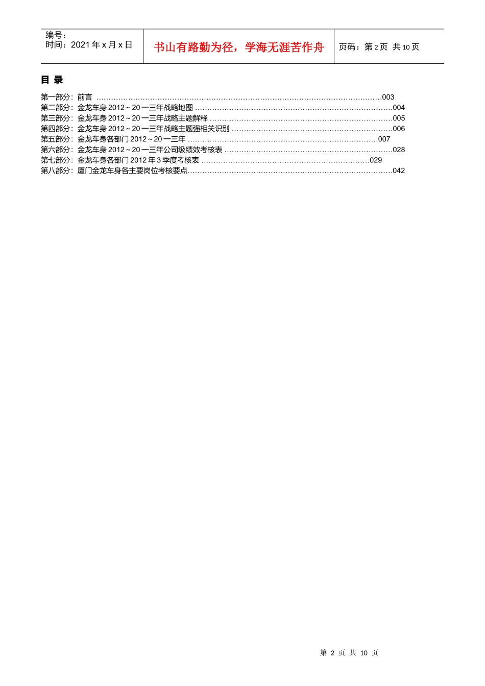 汽车车身有限公司绩效考核指标体系_第2页