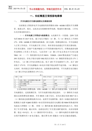 长虹精显王背投彩电维修知识