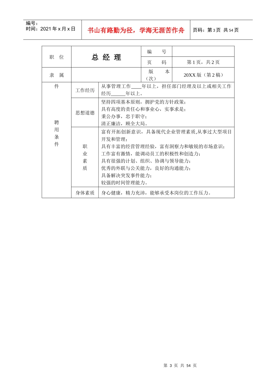 某建筑工程公司员工岗位职责说明书-45页_第3页