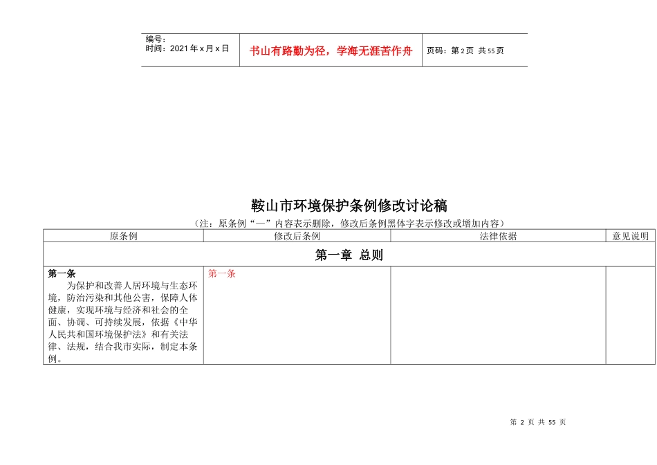鞍山市环境保护条例修改稿_第2页