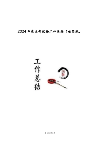 2024年党支部纪检工作总结