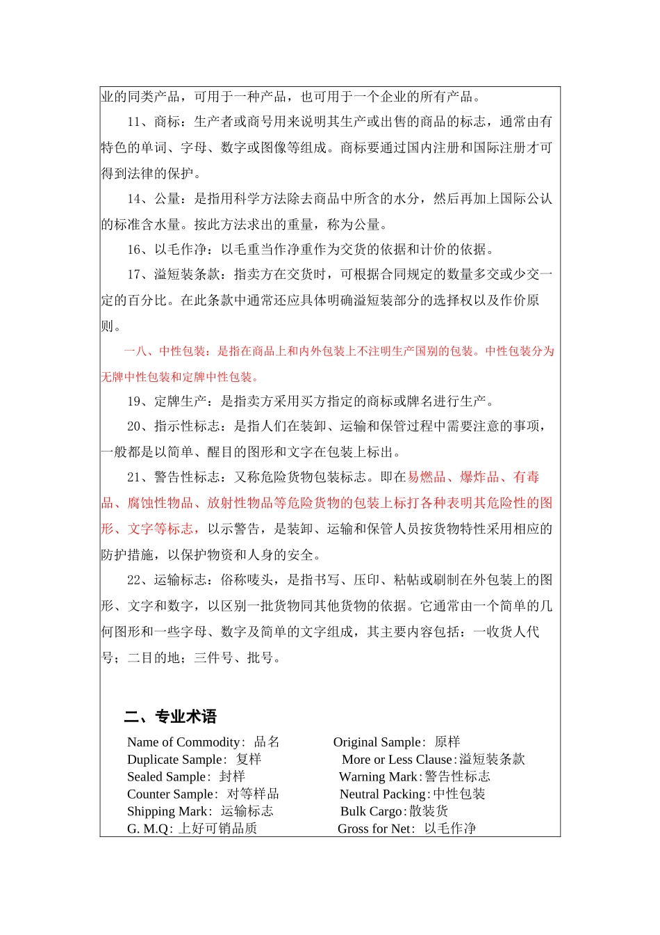 国际贸易实务知识要点和能力测试_第2页