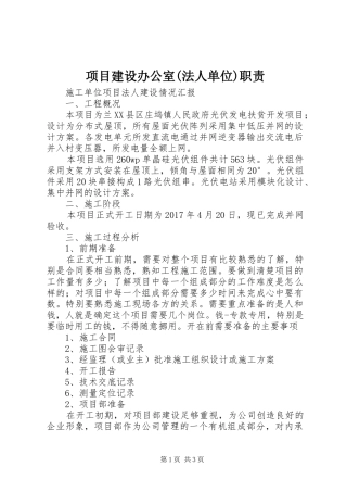 项目建设办公室(法人单位)职责要求 