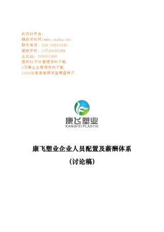 某企业人员配置与薪酬体系