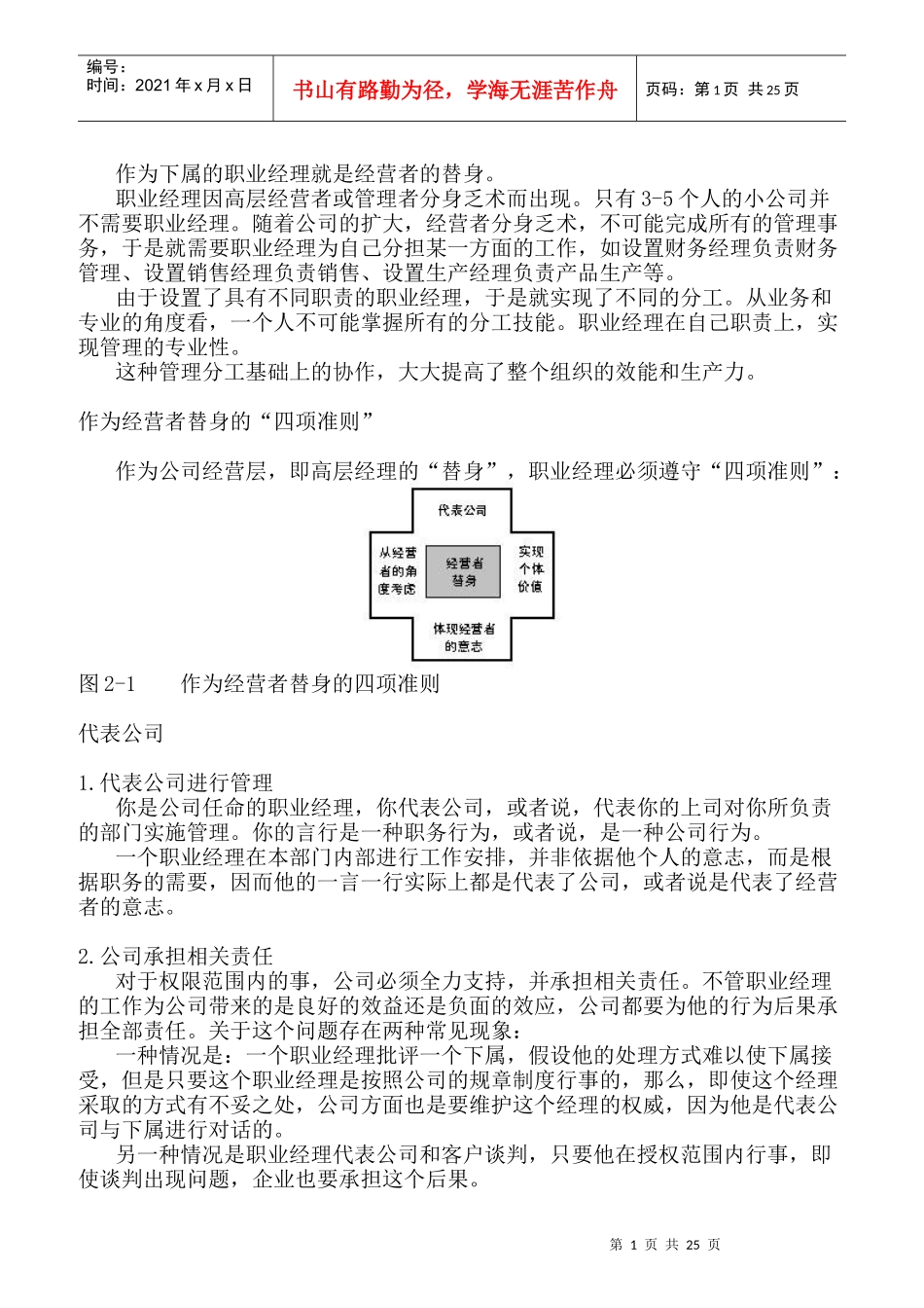 经理人管理职责范本_第1页