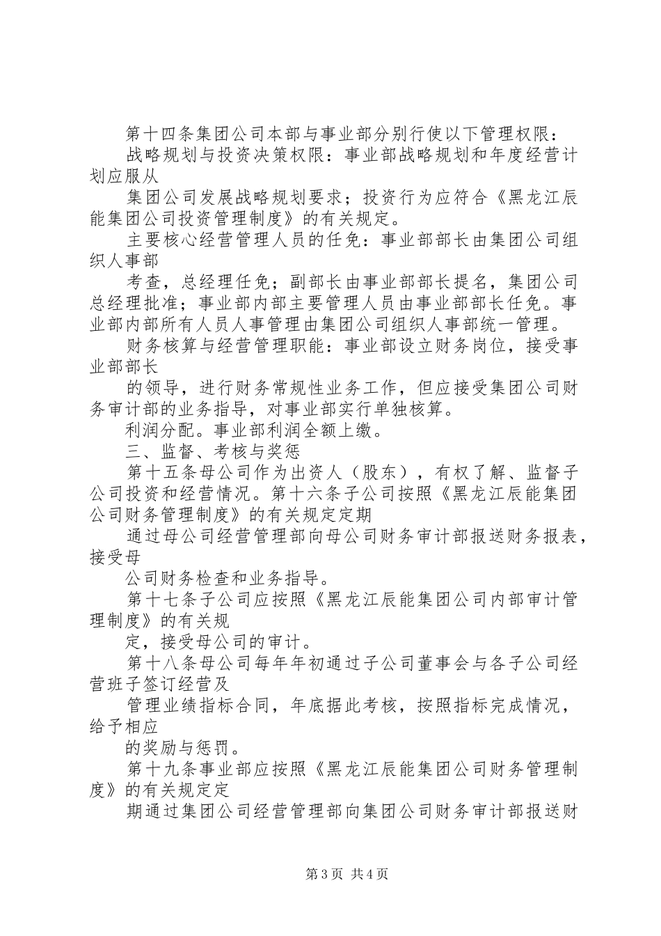 黑龙江辰能集团公司母子公司管理规章制度(修改) ()_第3页