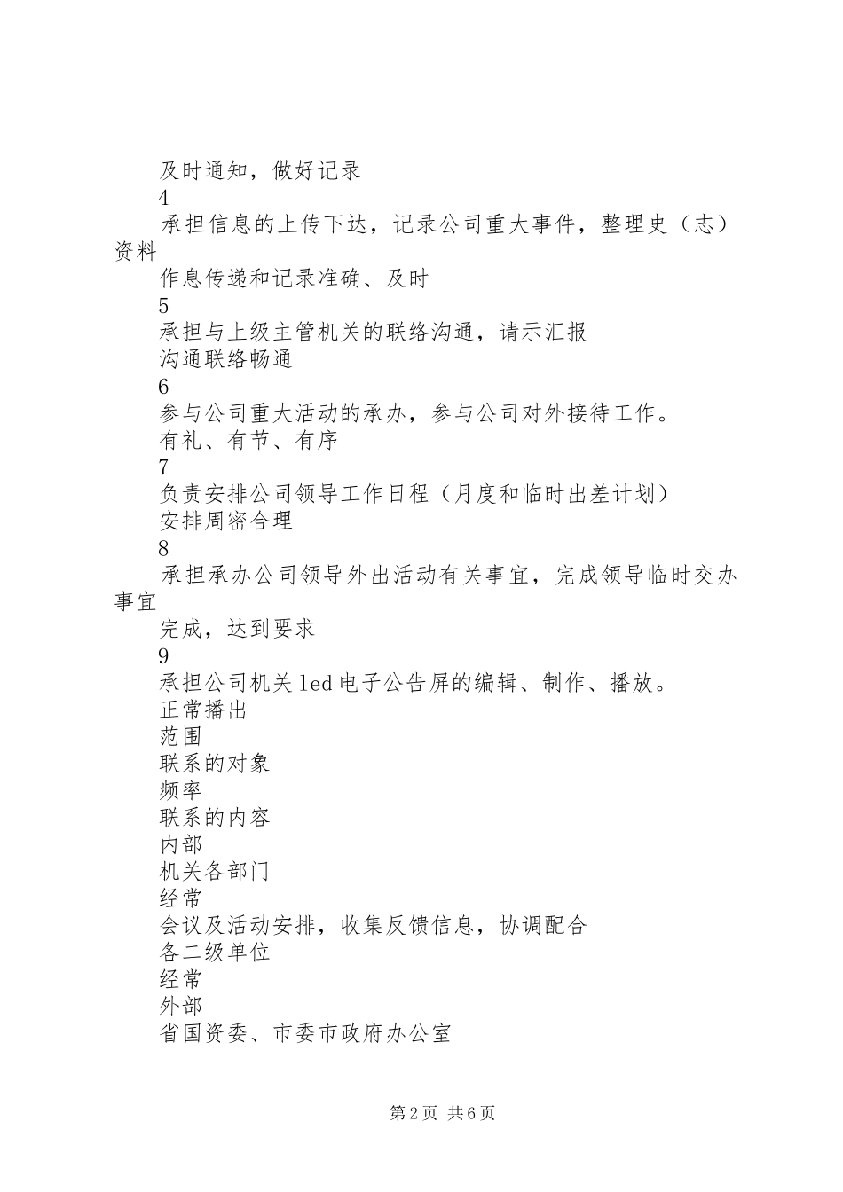 秘书科岗位管理规章制度 _第2页