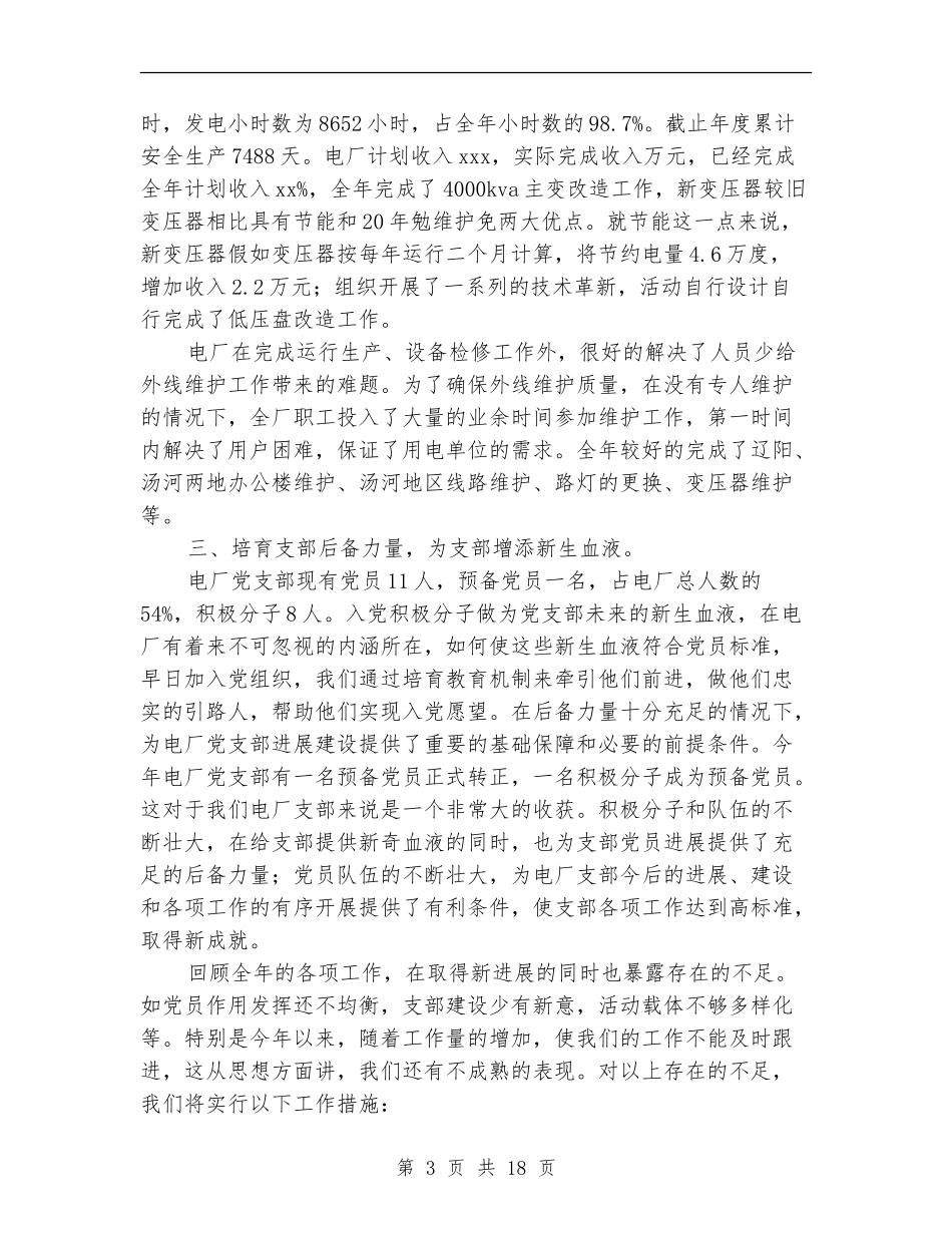 发电厂党支部工作总结_第3页