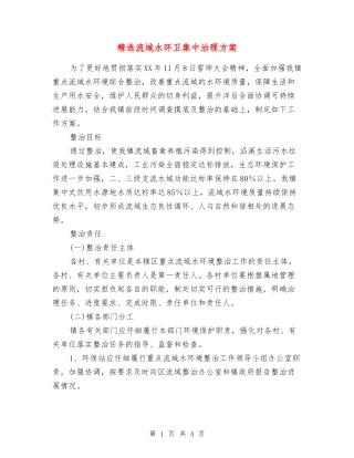 流域水环卫集中治理方案