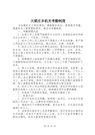 大梁庄乡机关考勤规章制度