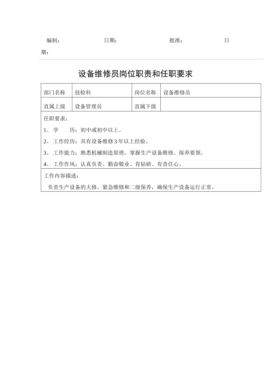 某公司岗位职责和任职要求(doc44)_第2页